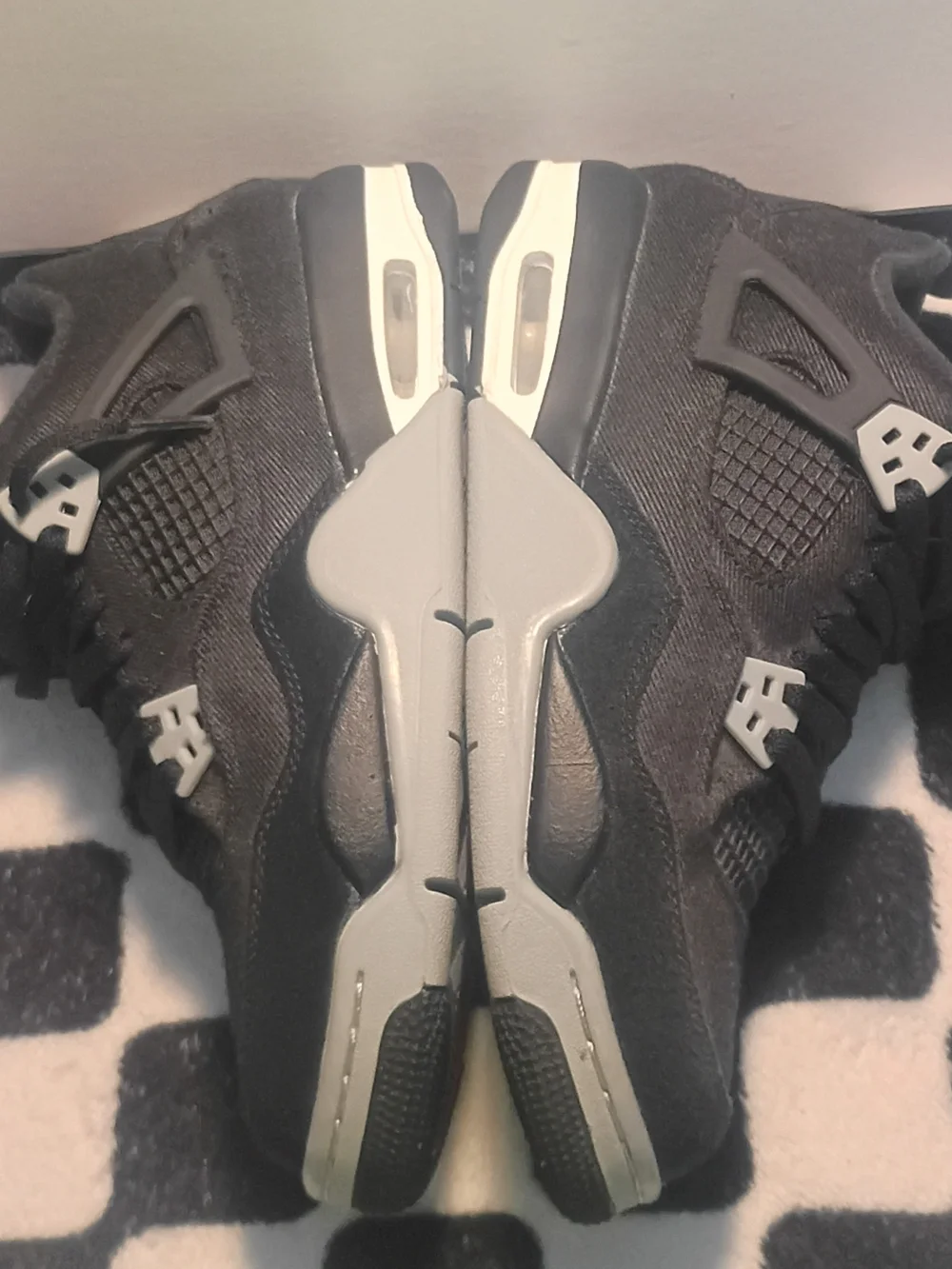 Air Jordan 4 Retro Black Canvas Size 7Y/8.5W - Excellent Condition. No Box